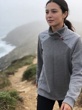 Tribord Decathlon Outerwear Grey Mock Neck Sweatshirt Size Medium